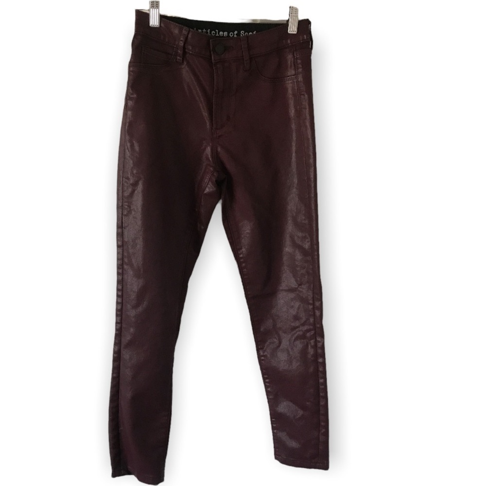 Articles of society faux Leather maroon pants